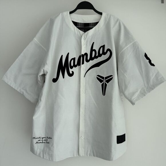 Nike Kobe Mamba Jersey Mens Medium White Black Baseball Shirt Bryant NBA 24